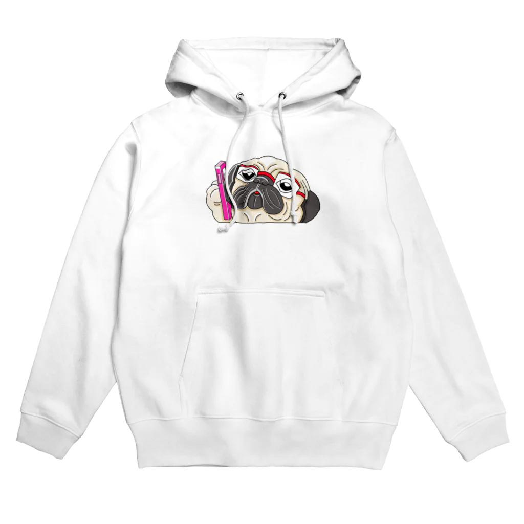 パグとミニブタの母のパグ携帯 Hoodie