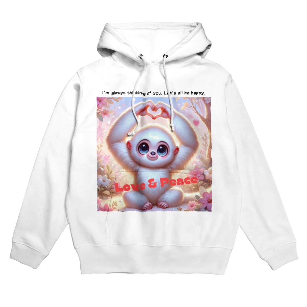 dreamy-designのLOVE&PEACE　シロテナガザルくん Hoodie