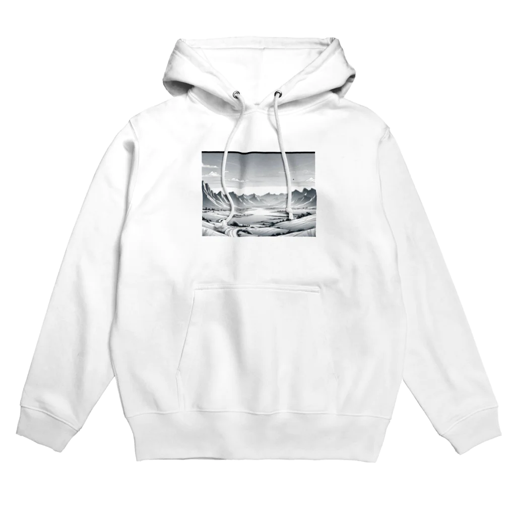 aICreationのモノクロの雪景色 Hoodie