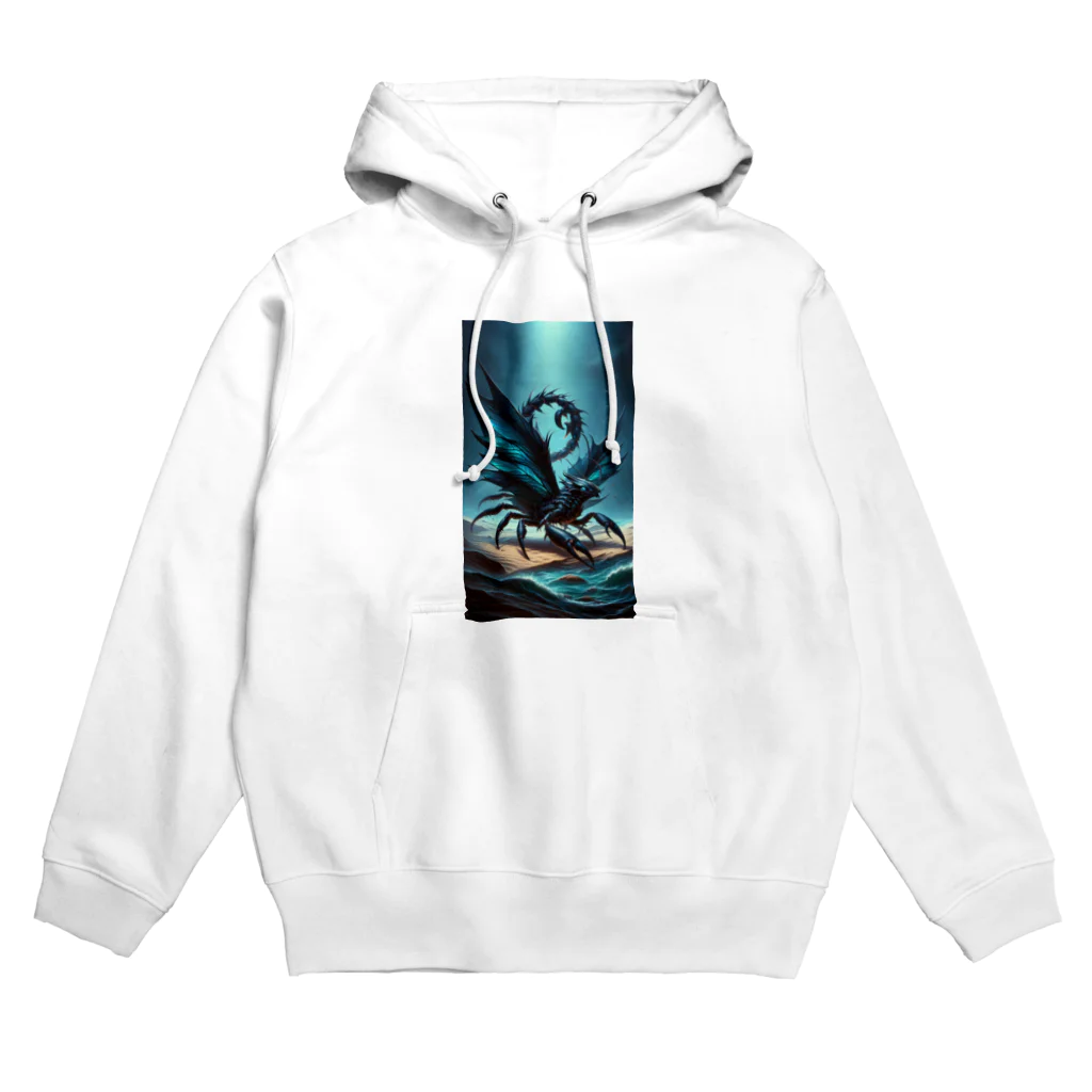 AI空想生き物図鑑のブラックマンタ×サソリ Hoodie