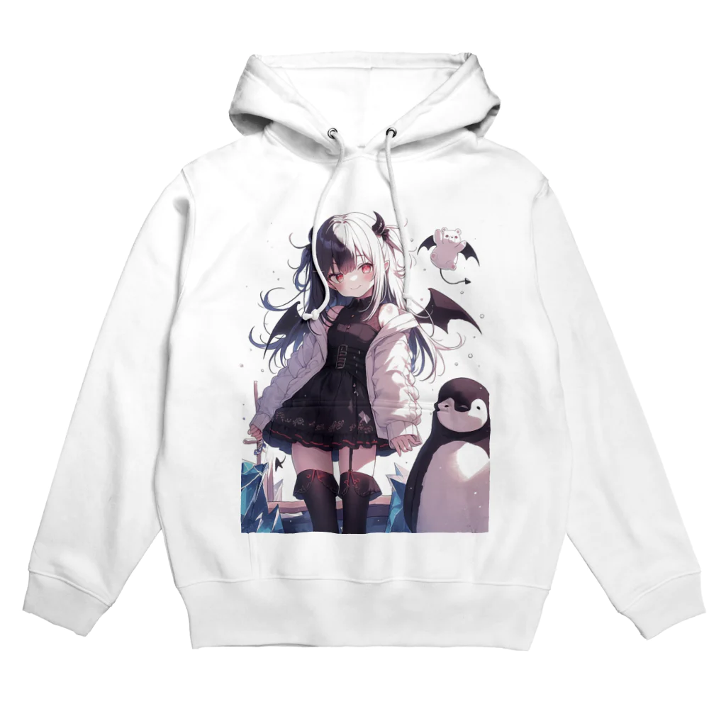 シロクマペンギンの冷極フローズン✕小悪魔ガール Hoodie