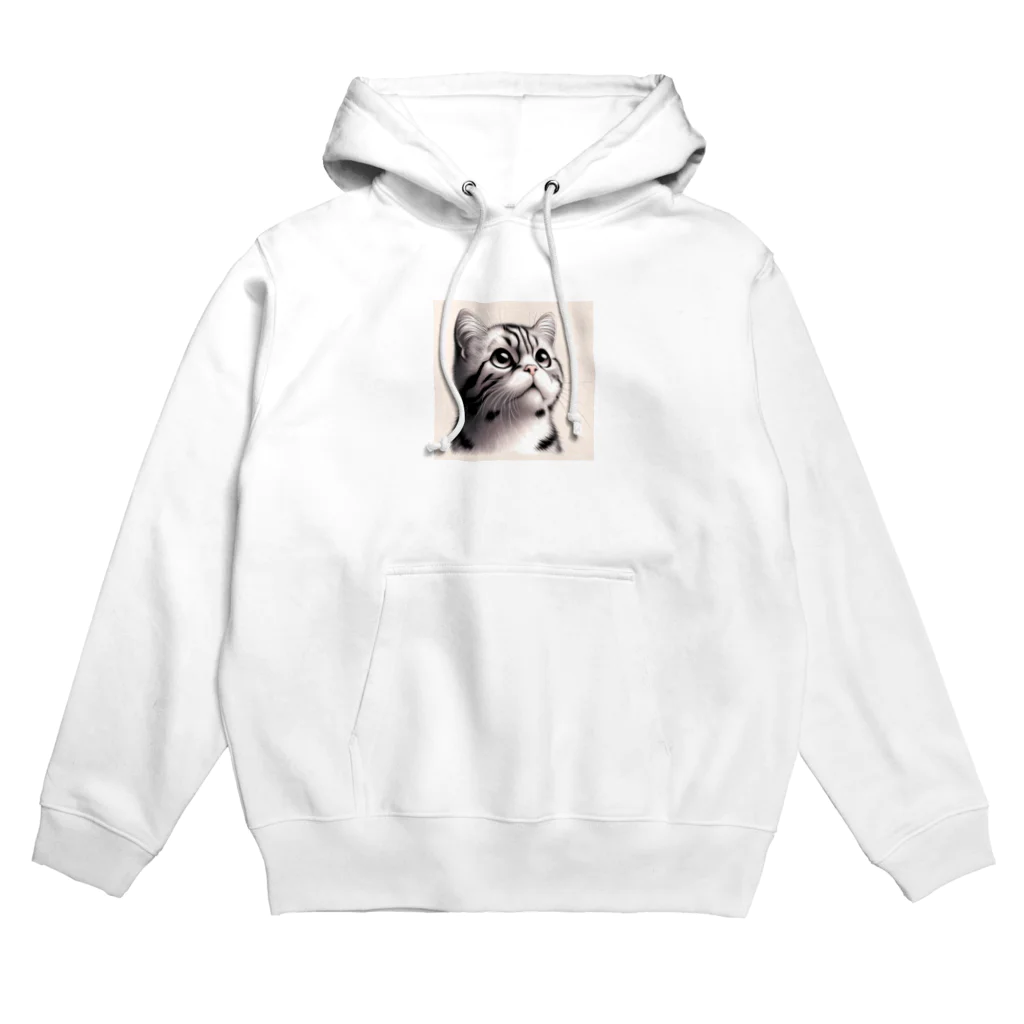 獣医学生の高橋さんの斜め上を見る猫 Hoodie