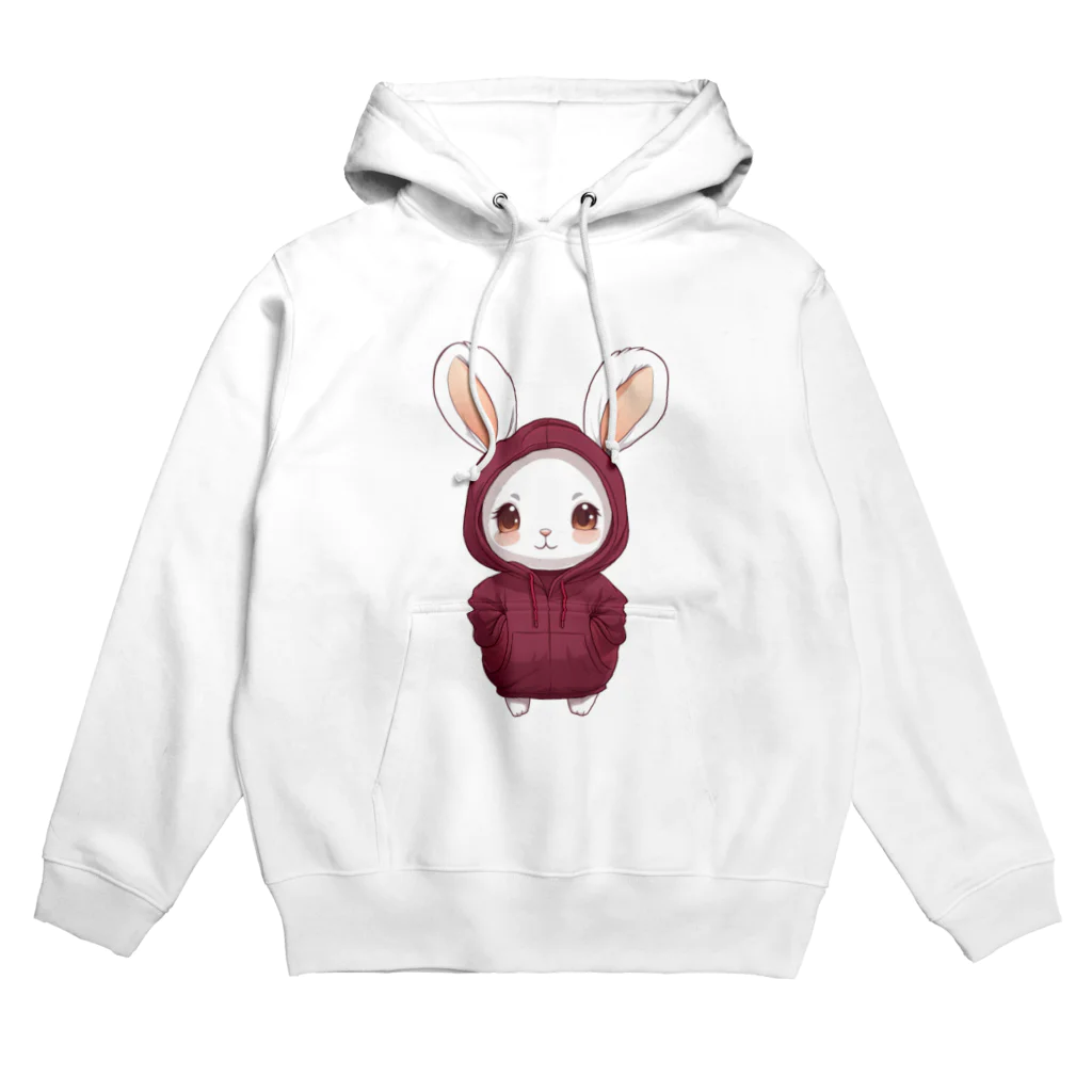 Vasetti_pressの赤パーカーを着ているうさぎちゃん Hoodie