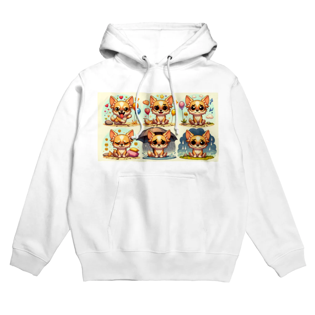 kutachanelのロングコートチワワのアニメ Hoodie