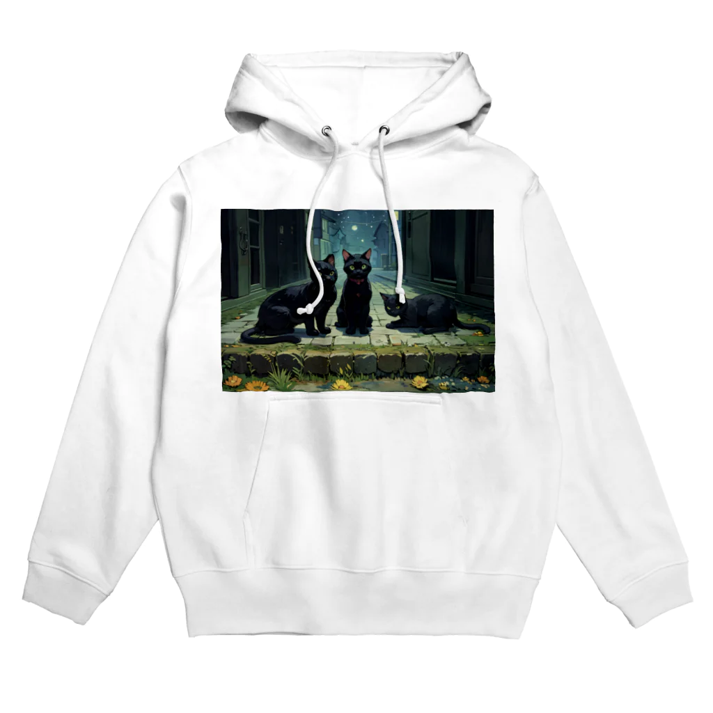 おかづあいのねこちゅうしんの黒の三頭政治 Hoodie