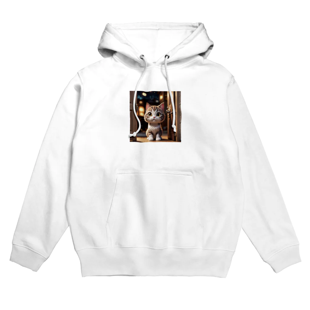 asnaynのドアを開ける猫ちゃん Hoodie