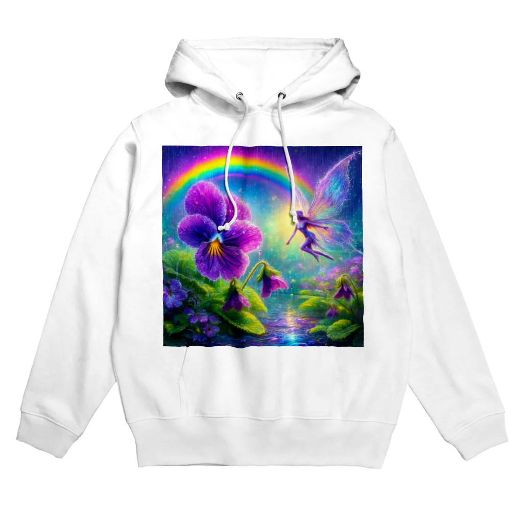 かるるんショップのアヤメと虹と妖精と Hoodie