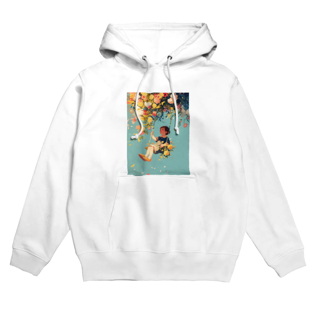 AQUAMETAVERSEの花ブランコに揺られ喜ぶ女の子　ラフルール　1859 Hoodie