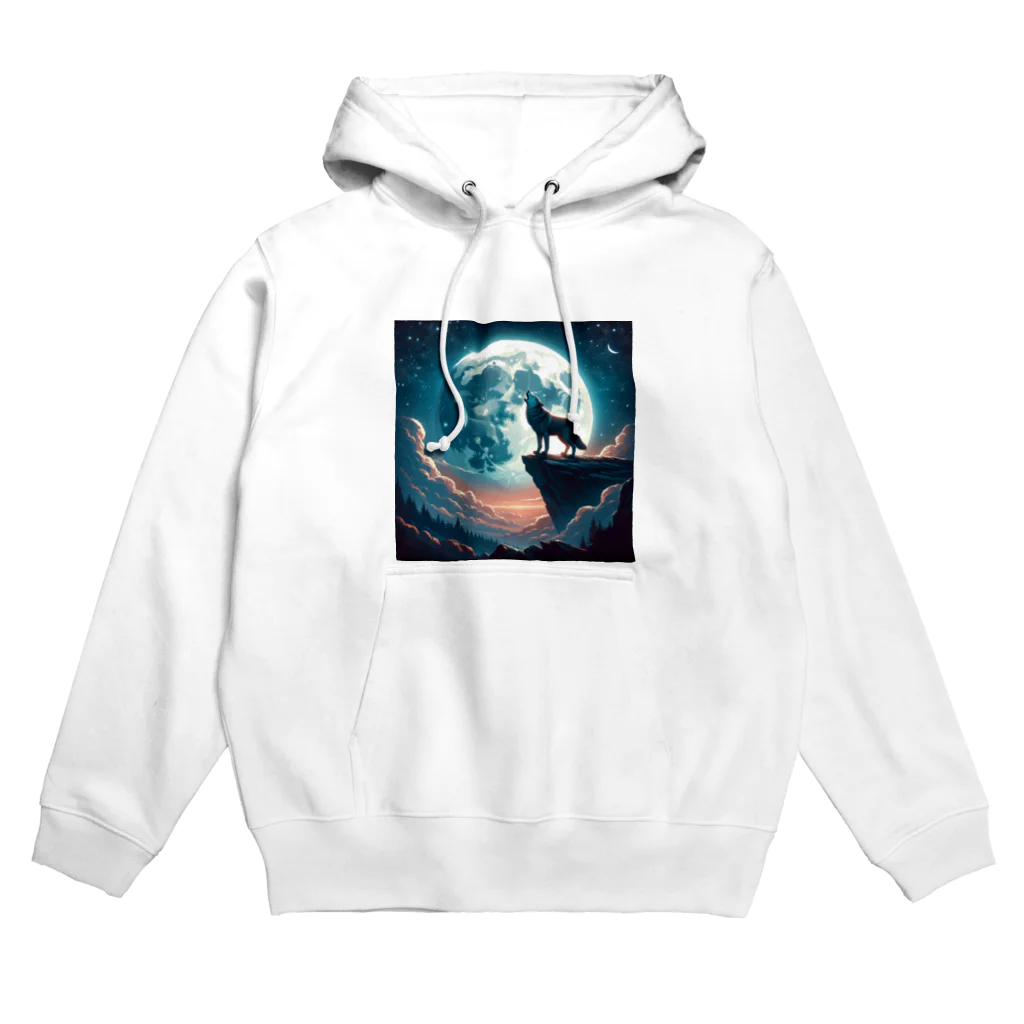 プレヒストリック・ワイルドの月夜のオオカミ Hoodie