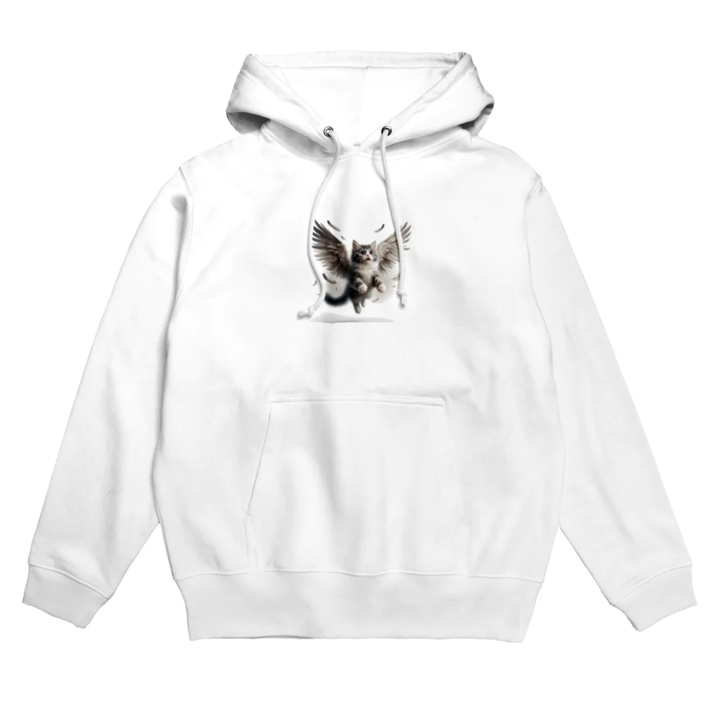 oz-chanの空飛ぶ猫リアル風3 Hoodie