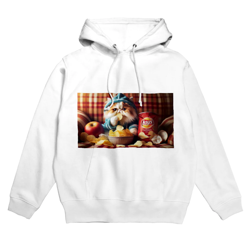 surisurishopのポテトチップスを食べてる猫 Hoodie