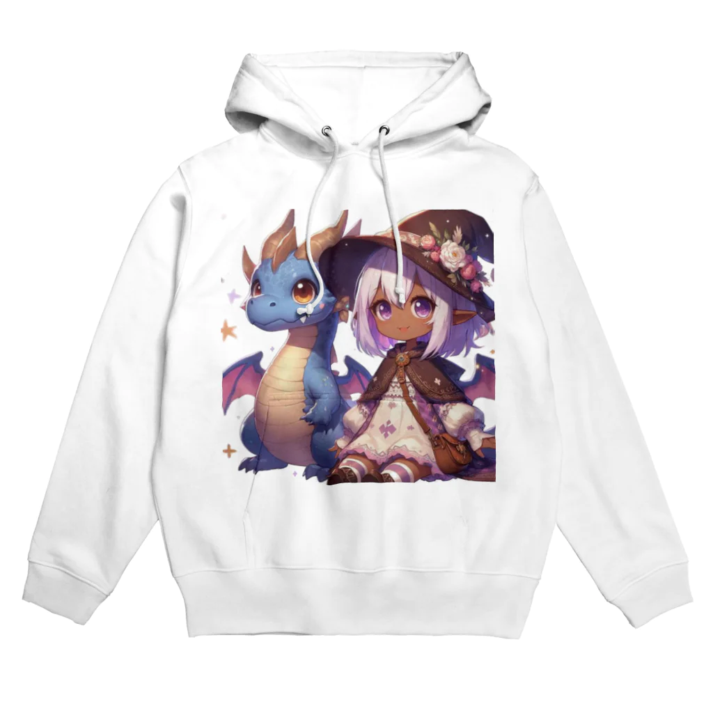 ピクセルパレットのドラゴンと可愛い女の子3 Hoodie