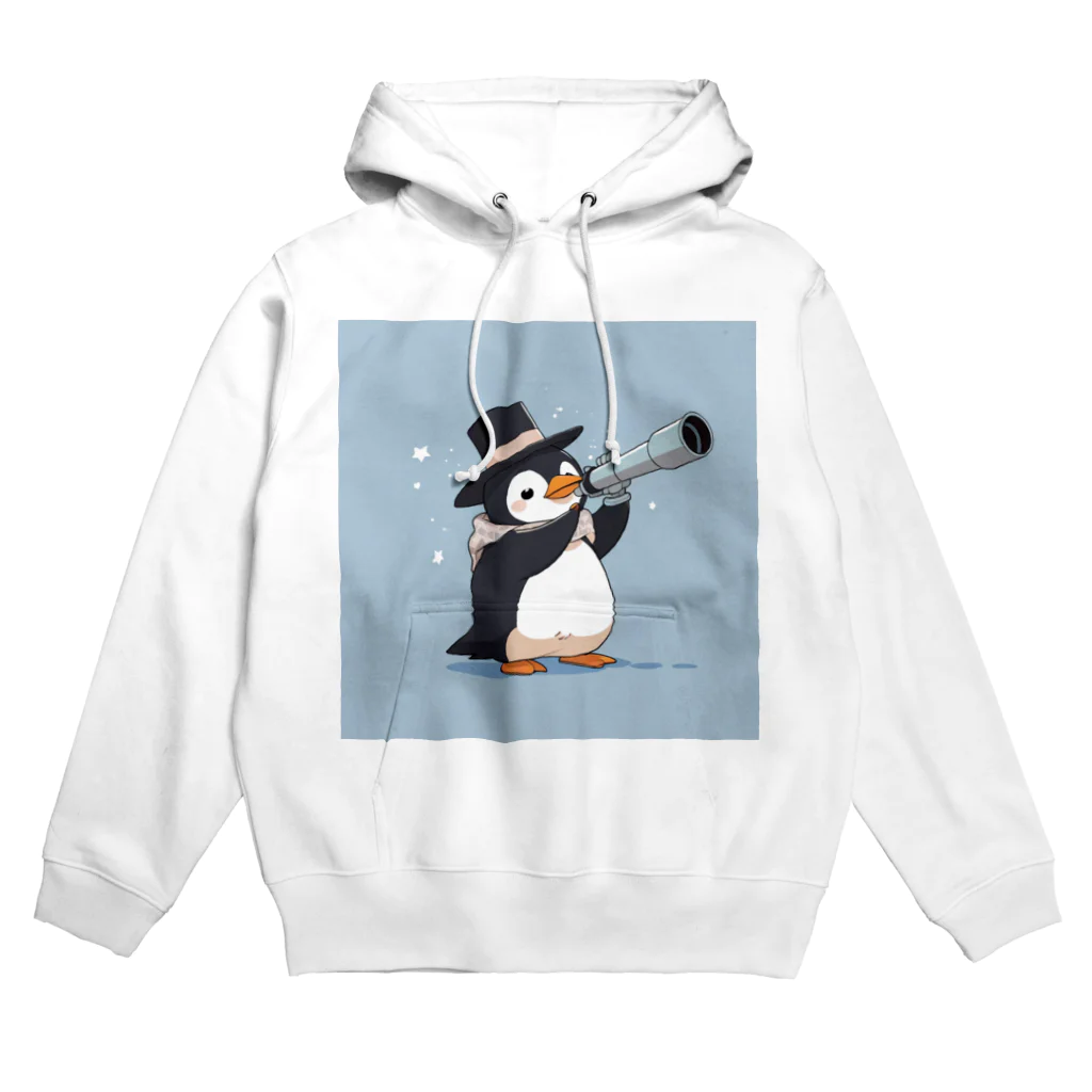 ganeshaのおもちゃの望遠鏡でかわいいペンギンに会おう Hoodie