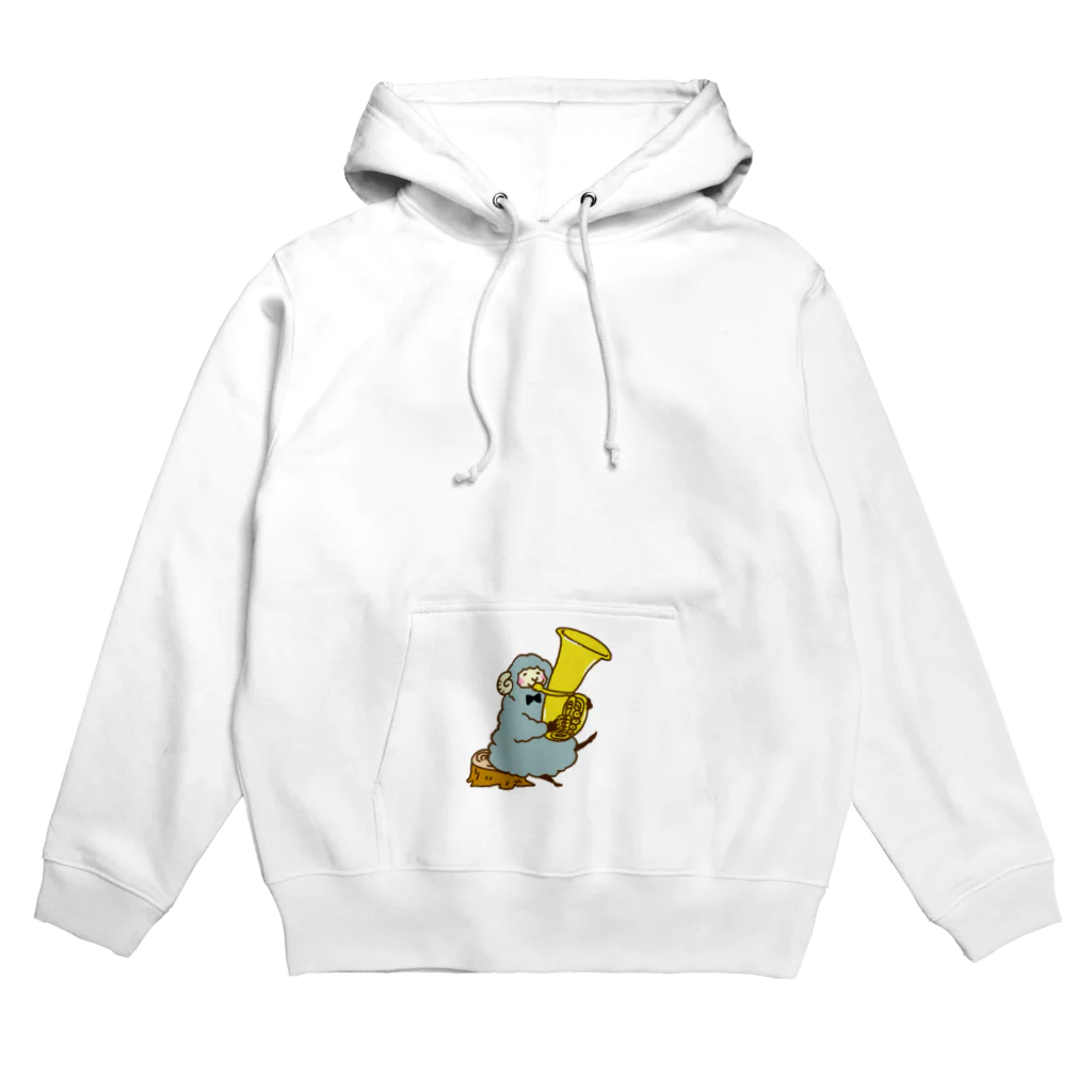 パグとミニブタの母のチューバを吹くひつじ Hoodie