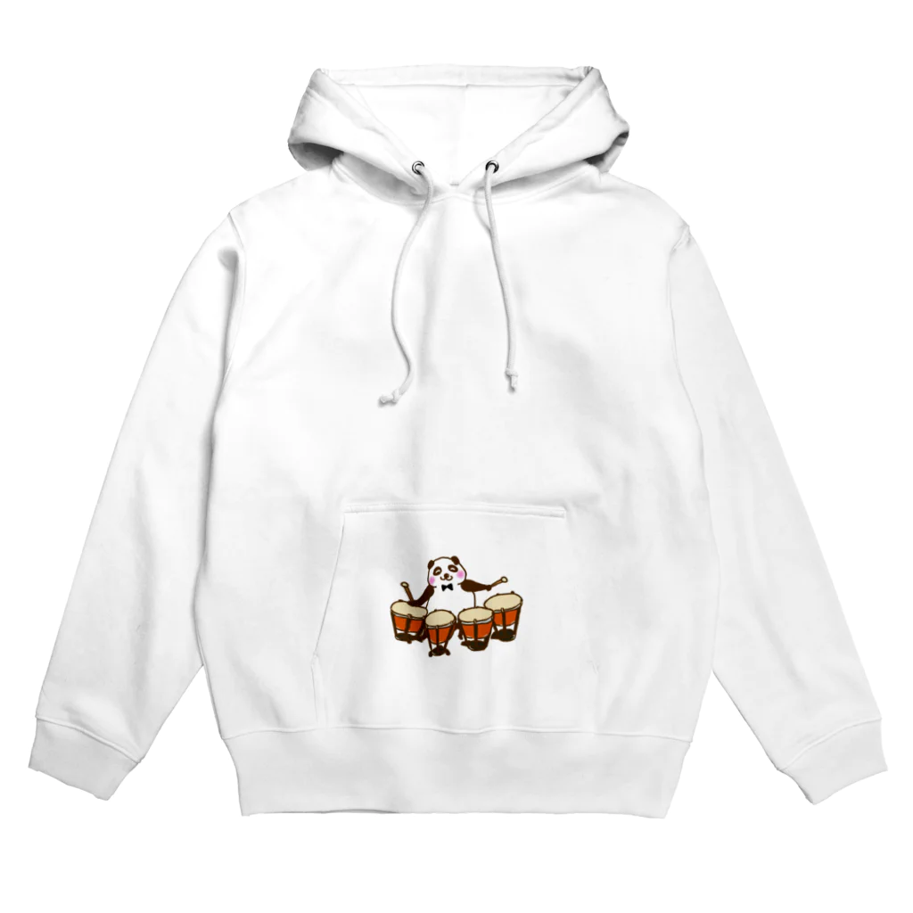 パグとミニブタの母のティンパニーをたたくパンダ Hoodie