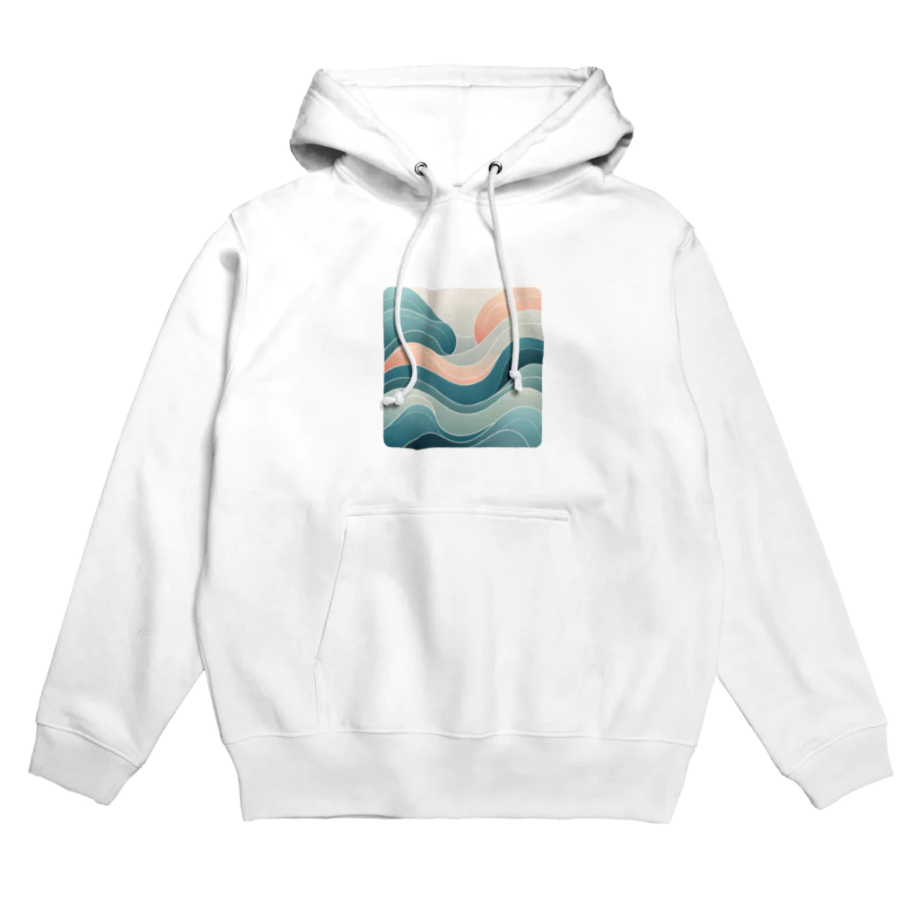 抽象画の世界の3色の波の抽象画 Hoodie