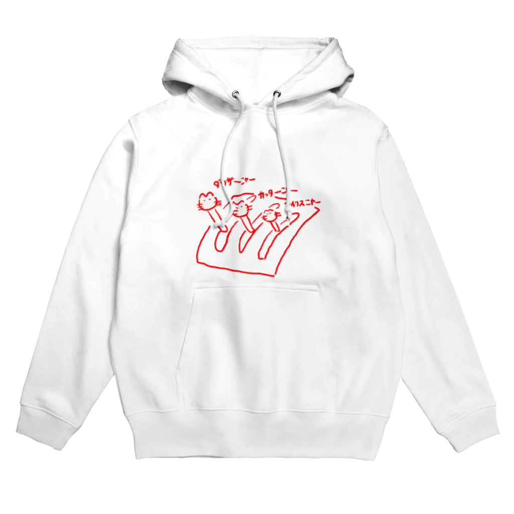 knockin-bluesのPIN３種猫(赤) Hoodie