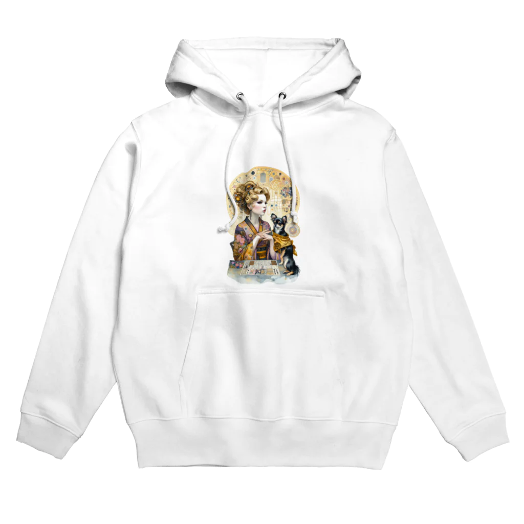 RoseTarot888Shopの着物女性とチワワ Hoodie