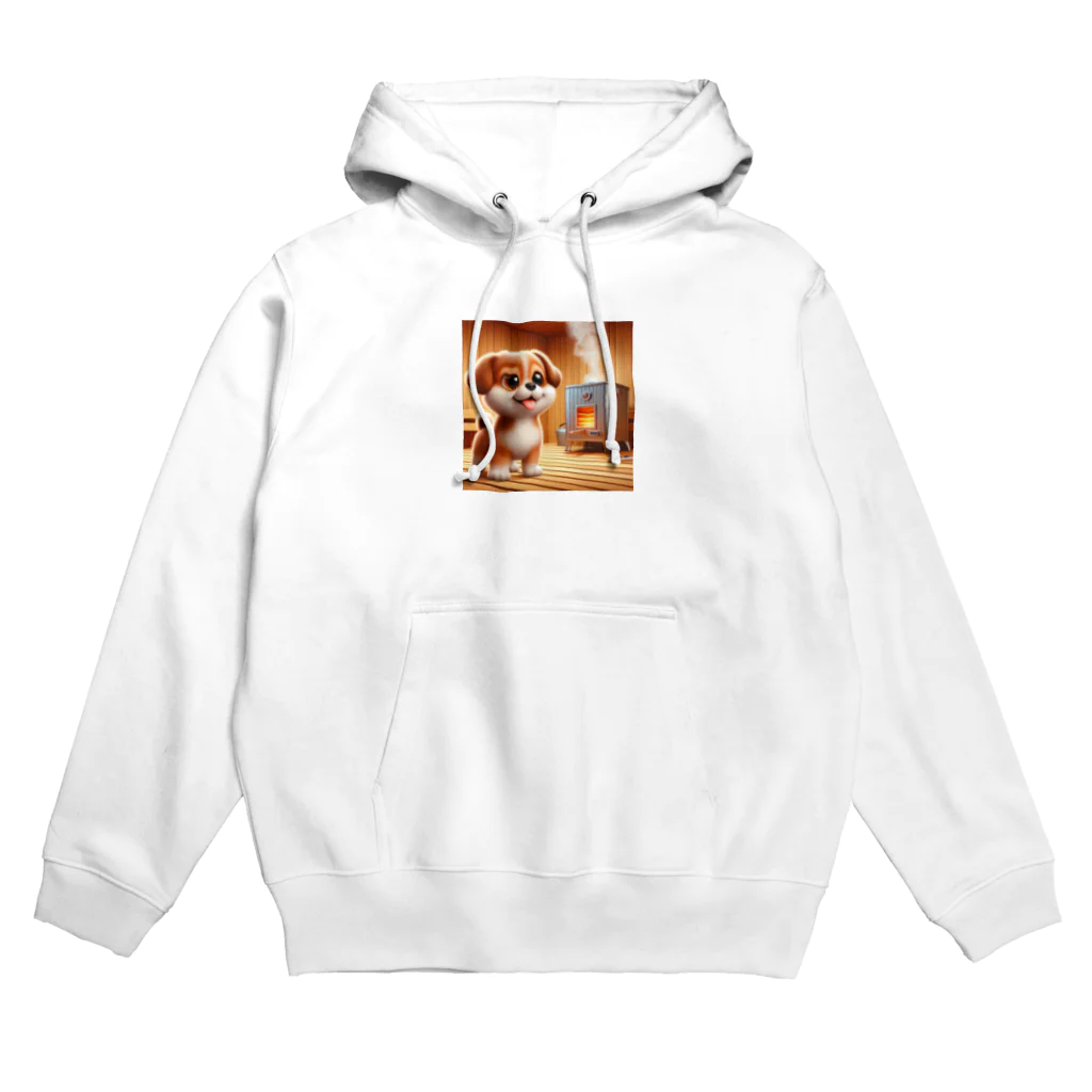 サウナーグッズショップの可愛い子犬がサウナでととのう Hoodie