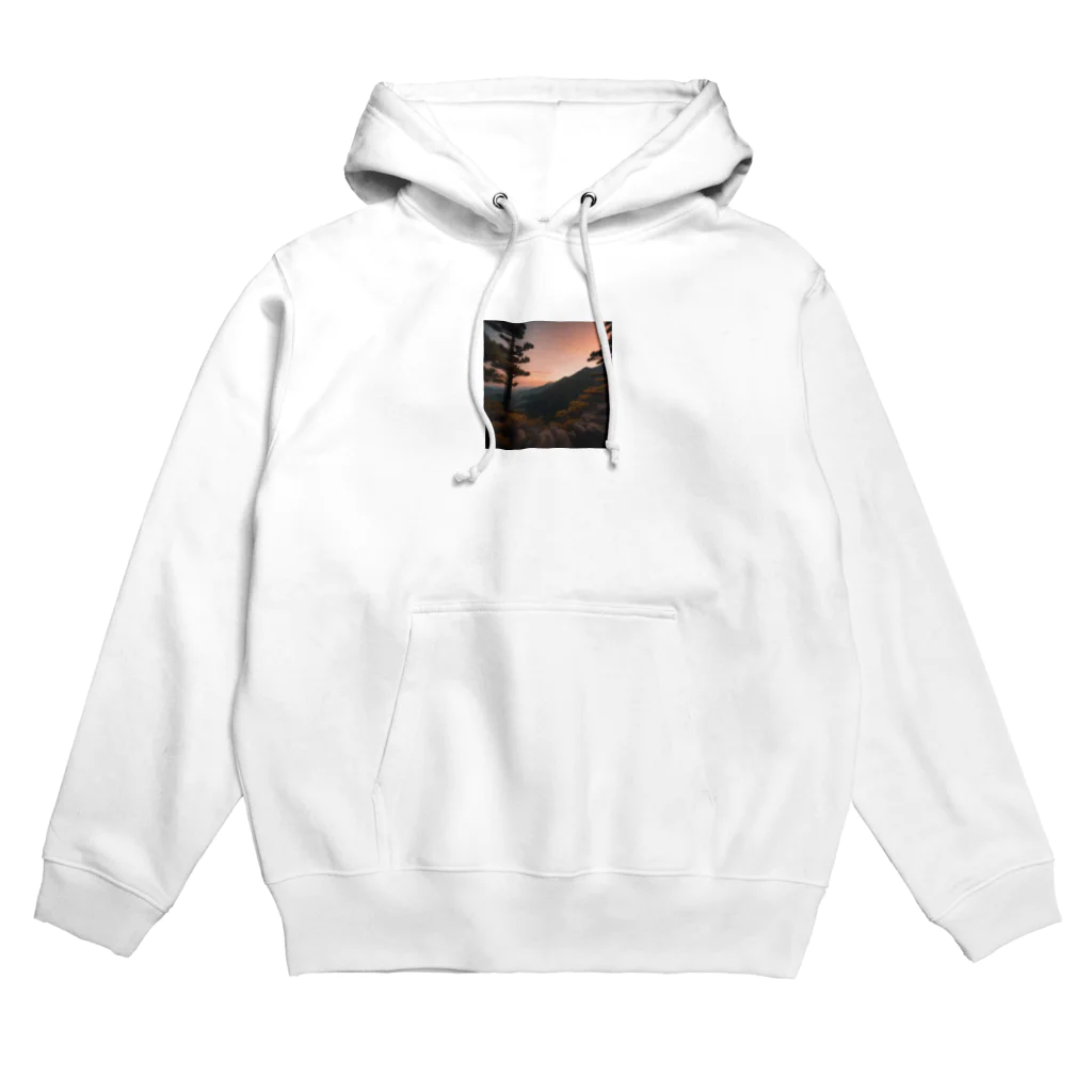 chachamaaruの夕陽が山々にそそぐ美しい光 Hoodie