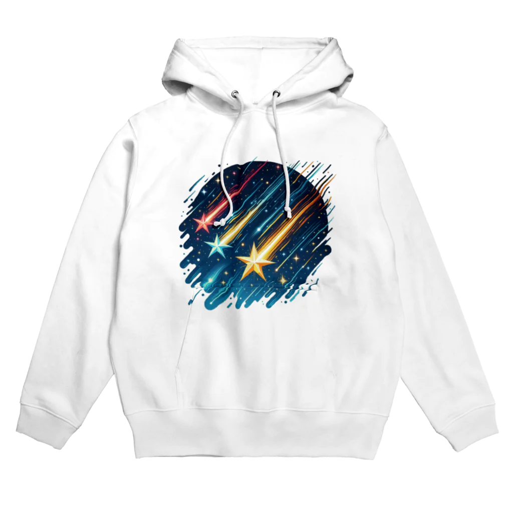 Mizのゆるハウスの3つの流れ星 Hoodie