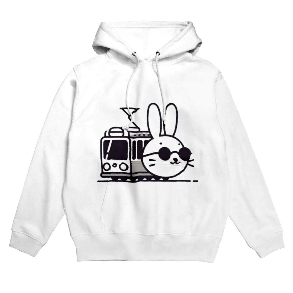 BOSATUの電車に乗ったうさぎ Hoodie