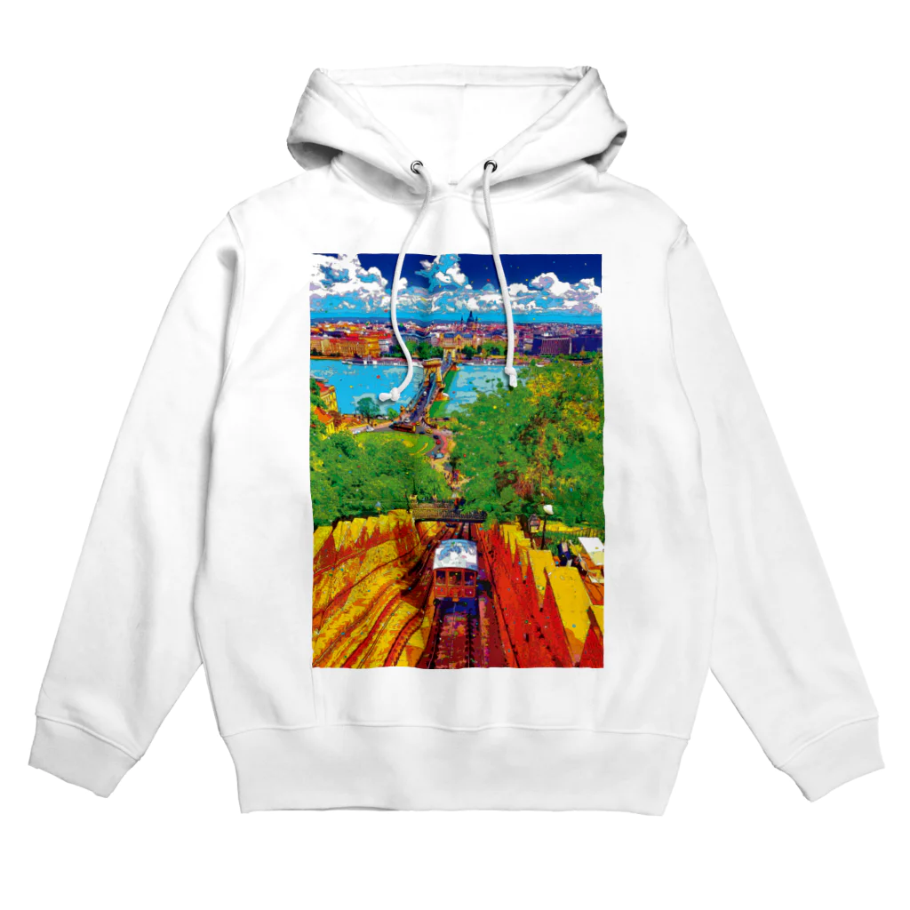 GALLERY misutawoのハンガリー ブダ城ケーブルカーとブダペストの街並み Hoodie