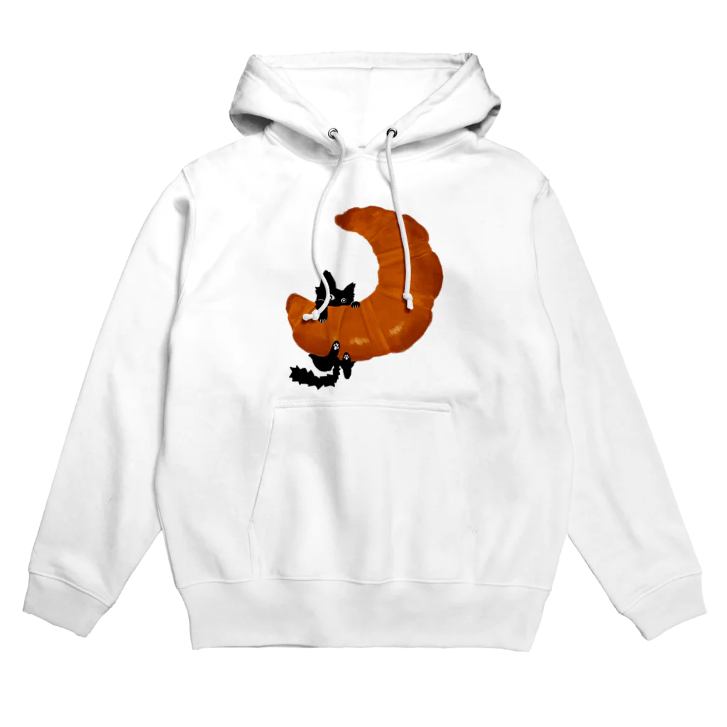 mukuinudotcomのクロワッサンと猫（あぶなーい！） Hoodie