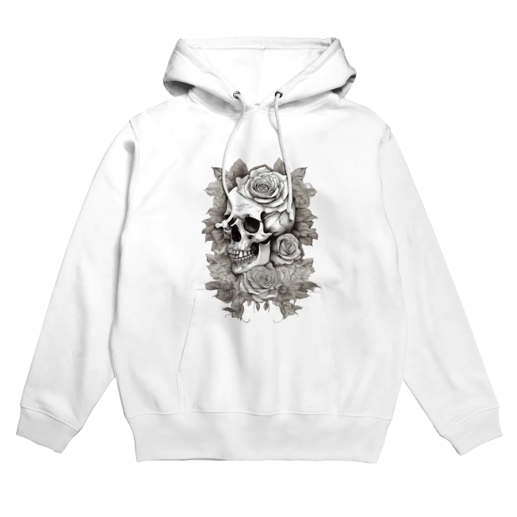 japanese-creatorの骸骨　薔薇　デザインTシャツ　アート　グラフィック Hoodie