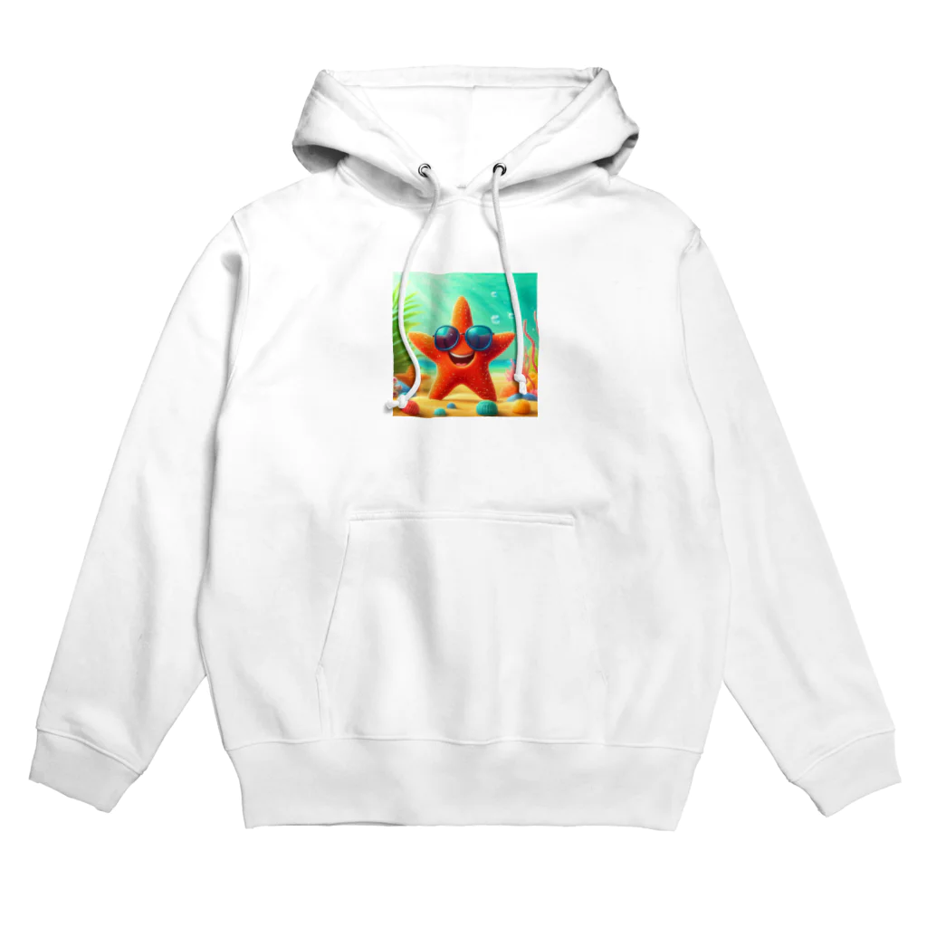 KIglassesのサングラスをかけたハッピーなヒトデ - 海の陽気な仲間！ Hoodie