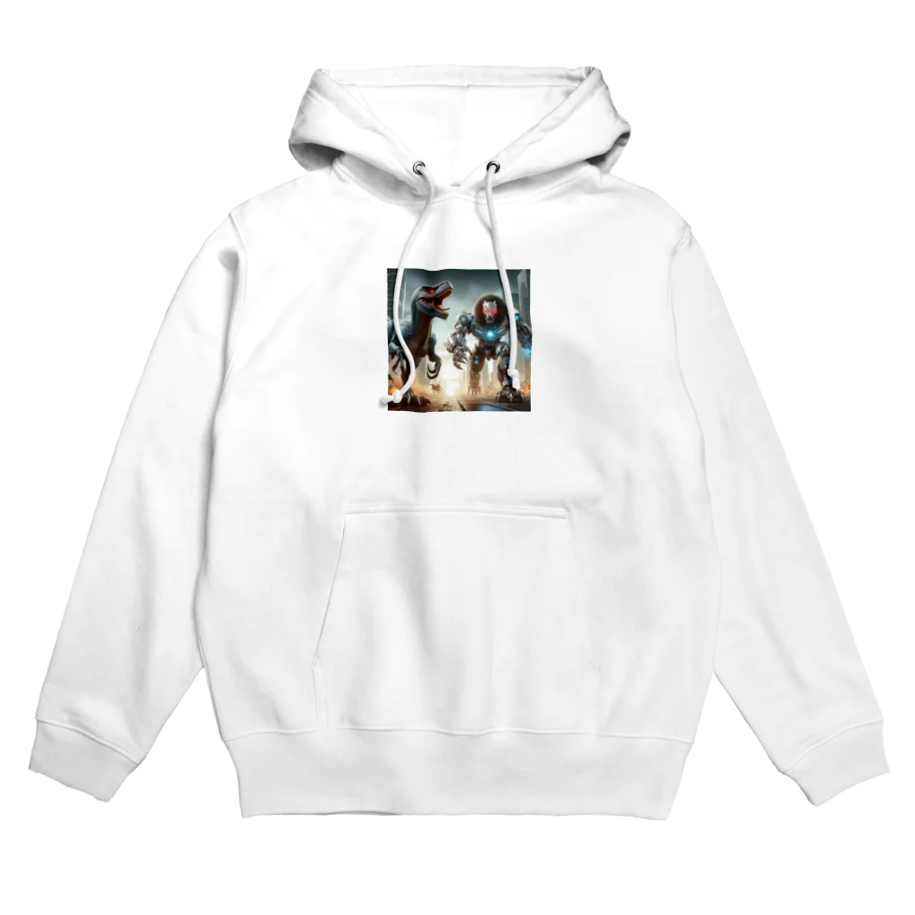 OTIRUBUTUBUTUのラプトルvsロボットライオン Hoodie