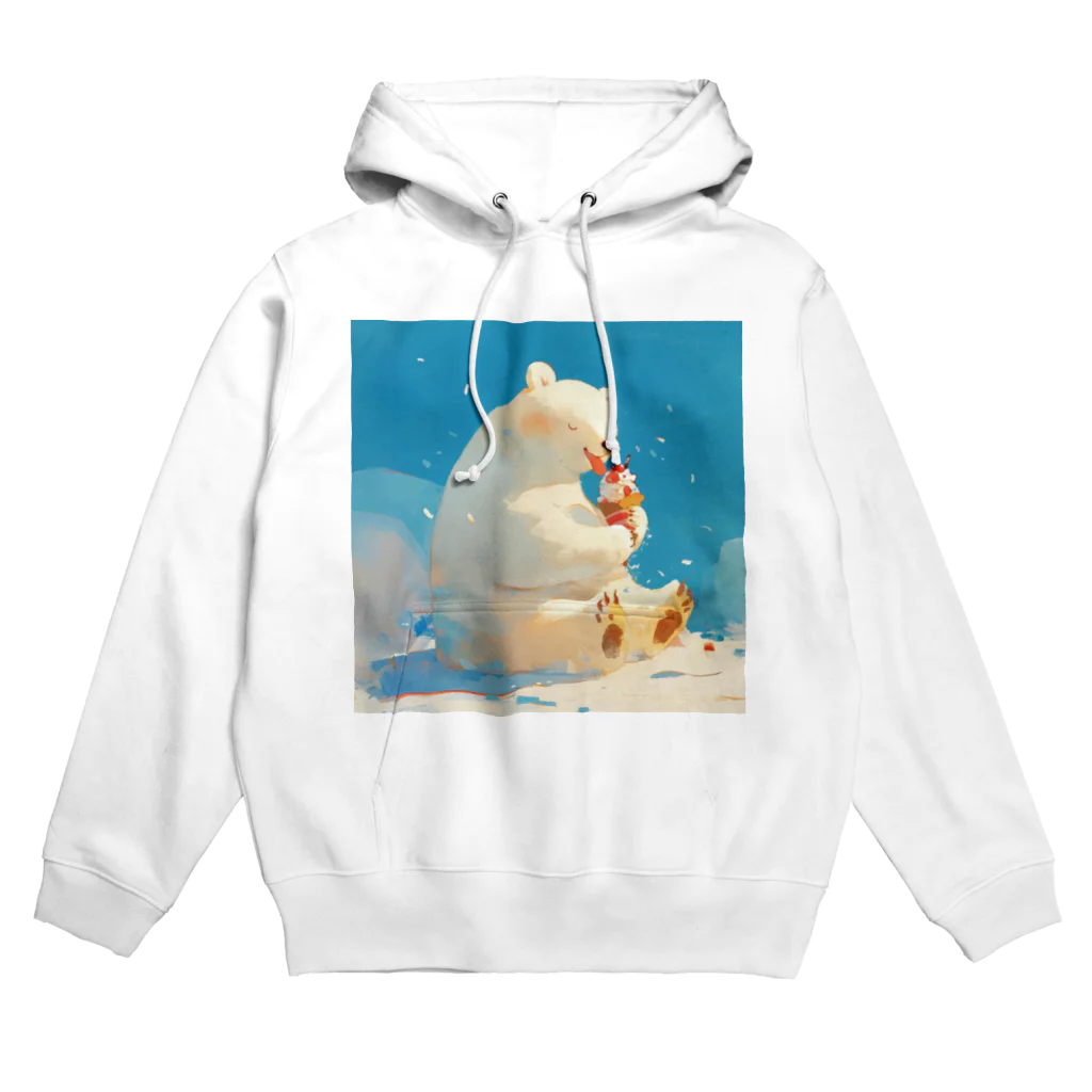 STUDIO OBAKERONのシロクマくんのおやつ Hoodie