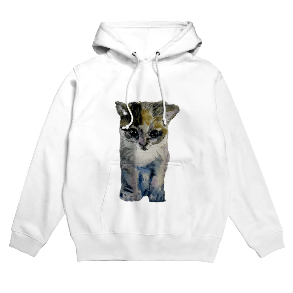 青い猫の真白 Hoodie