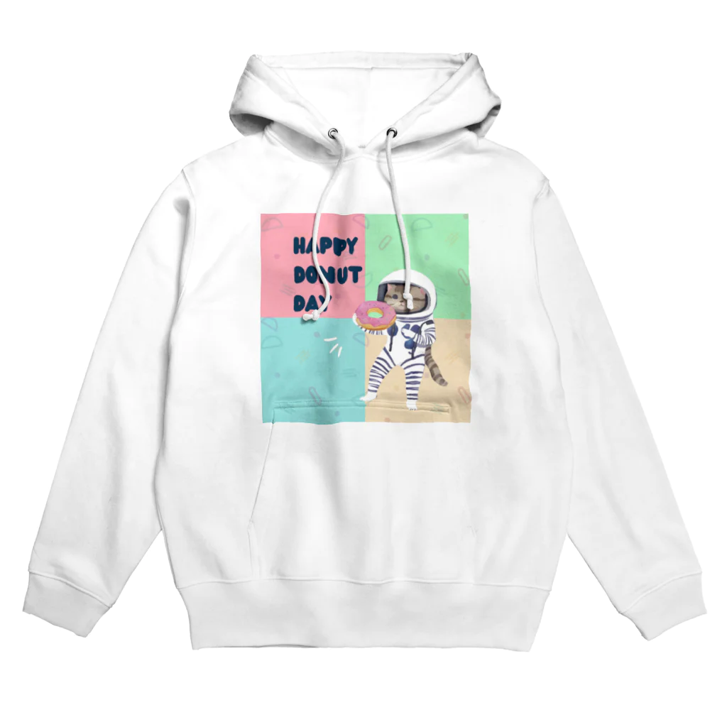 ドーナツ大好きにゃんこのHAPPY DONUT DAY Hoodie