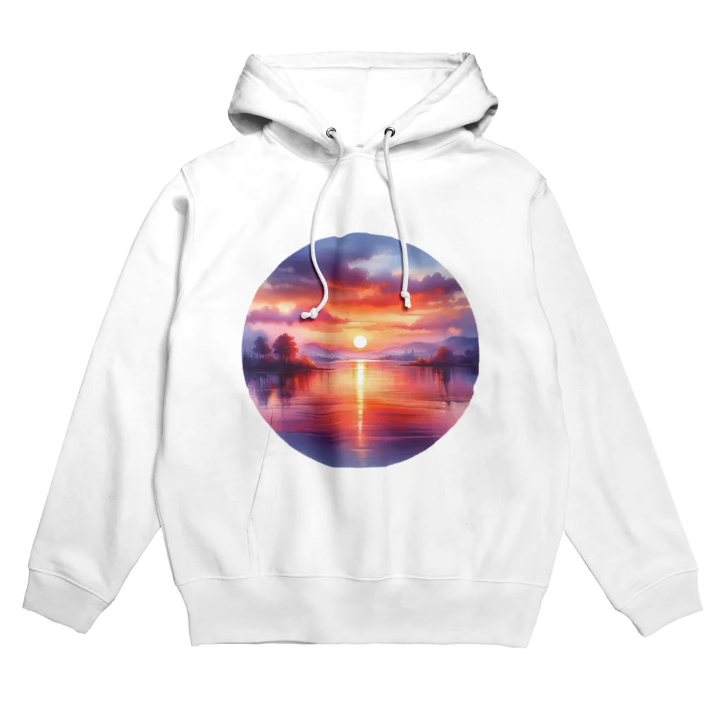 星川屋さんの夕暮れの湖 Hoodie