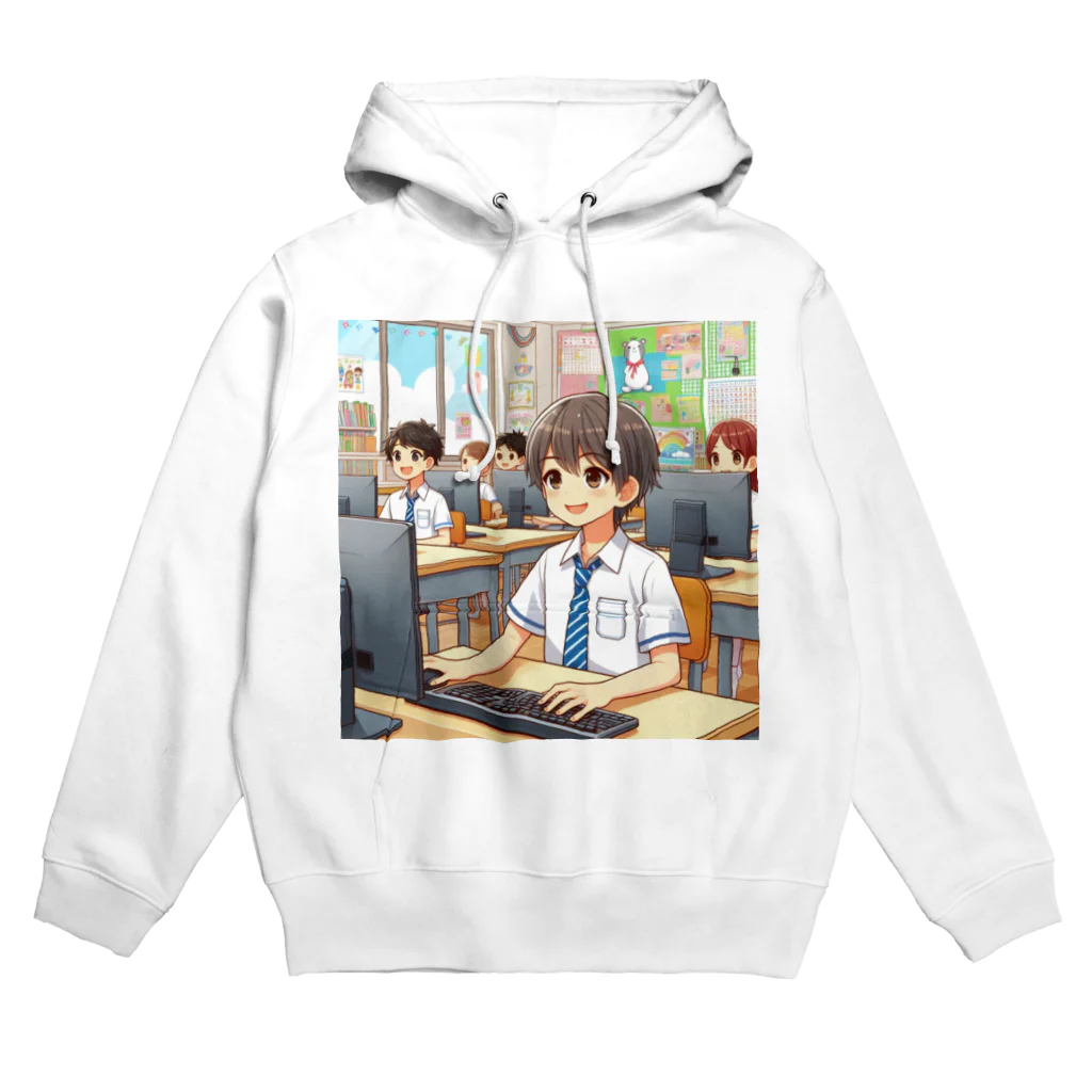 可愛い男の子イラスト販売所　By,keicyanの男の子　中学1年生　パソコン部 Hoodie