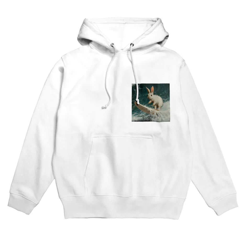 AQUAMETAVERSEのサーフィンをするウサギ Hoodie