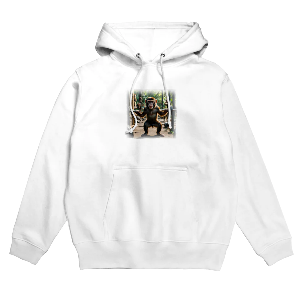 cache2445の鍛えているサル Hoodie