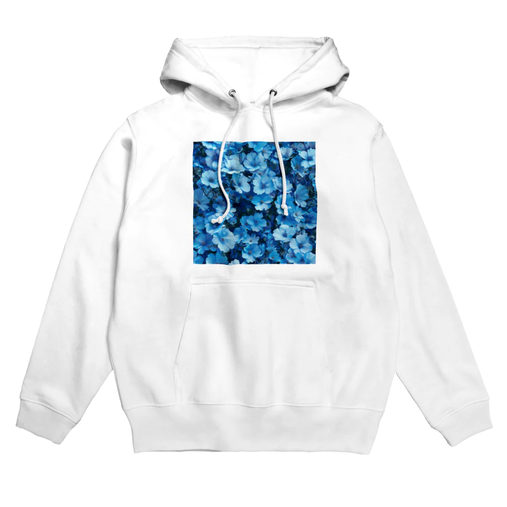 オンラインショップイエローリーフの水色小さな花 Hoodie