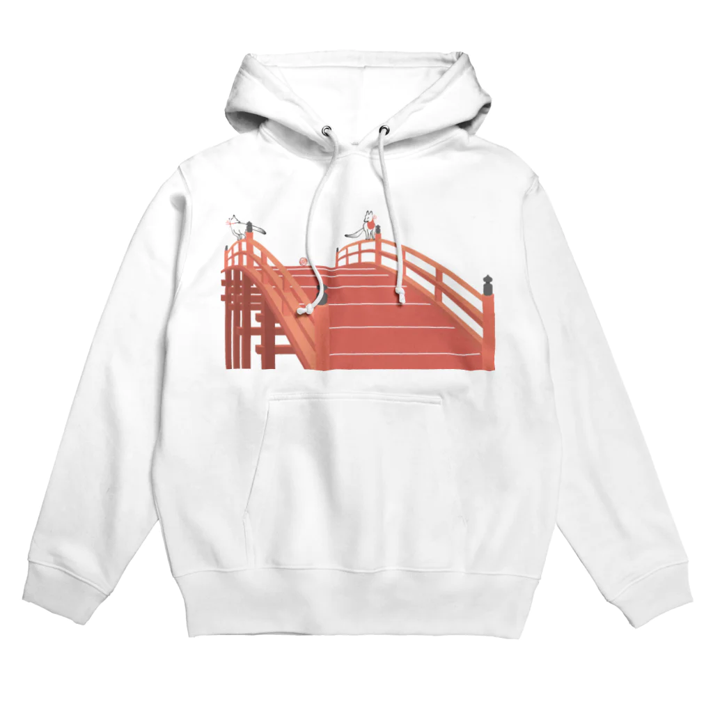 Amiの狐の手毬唄 太鼓橋と狛狐 Hoodie