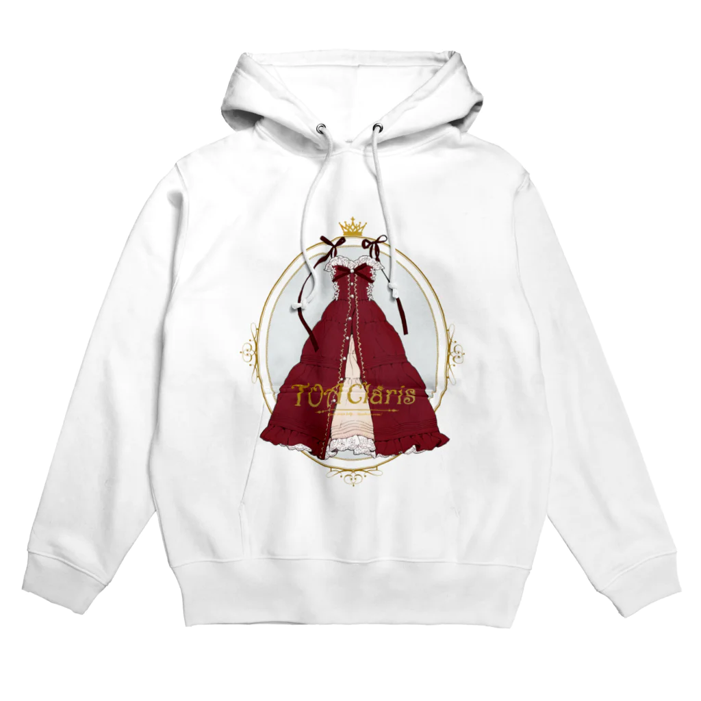 TOA Clarisのワインレッド／ピンタックワンピース Hoodie