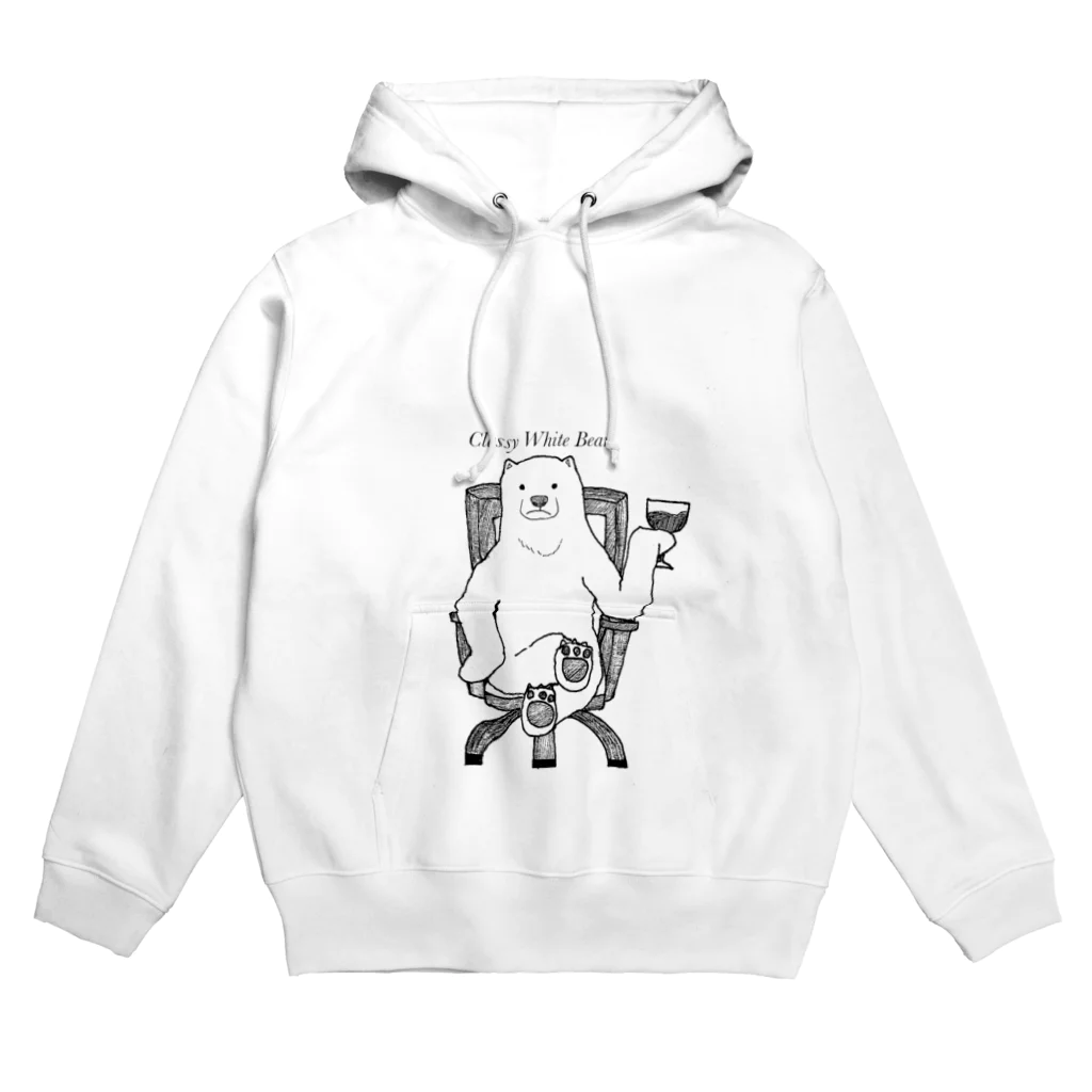 s1o0r0のClassy White Bear Hoodie