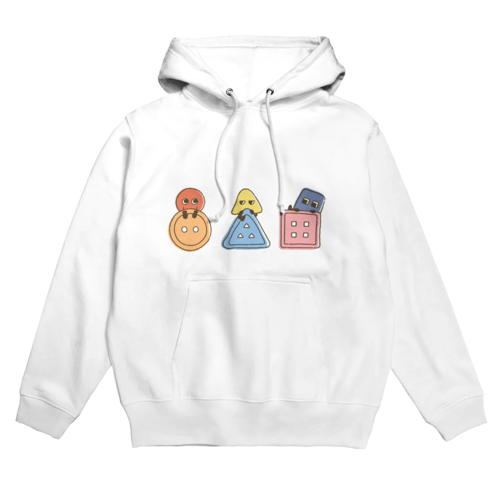 dacocoのまるさんかくしかくボタン Hoodie