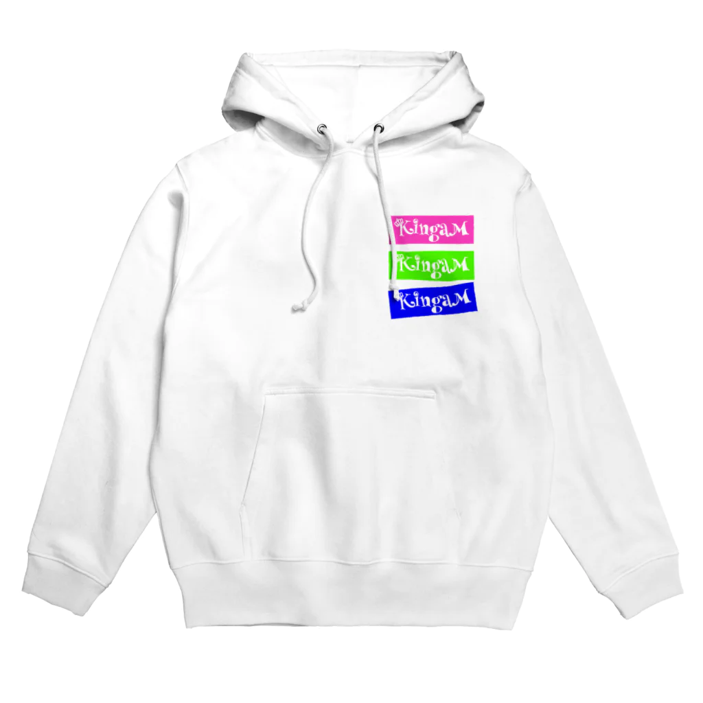 KingaMのボックスロゴ×3(ピンク・ミドリ・アオ) Hoodie