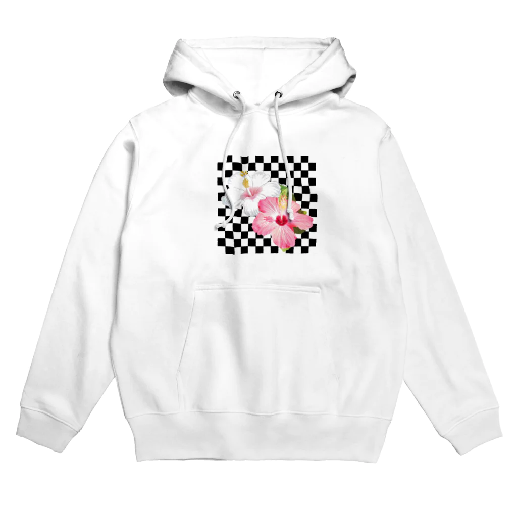 8PIXELのホワイトピンクハイビスカス🌺 Hoodie