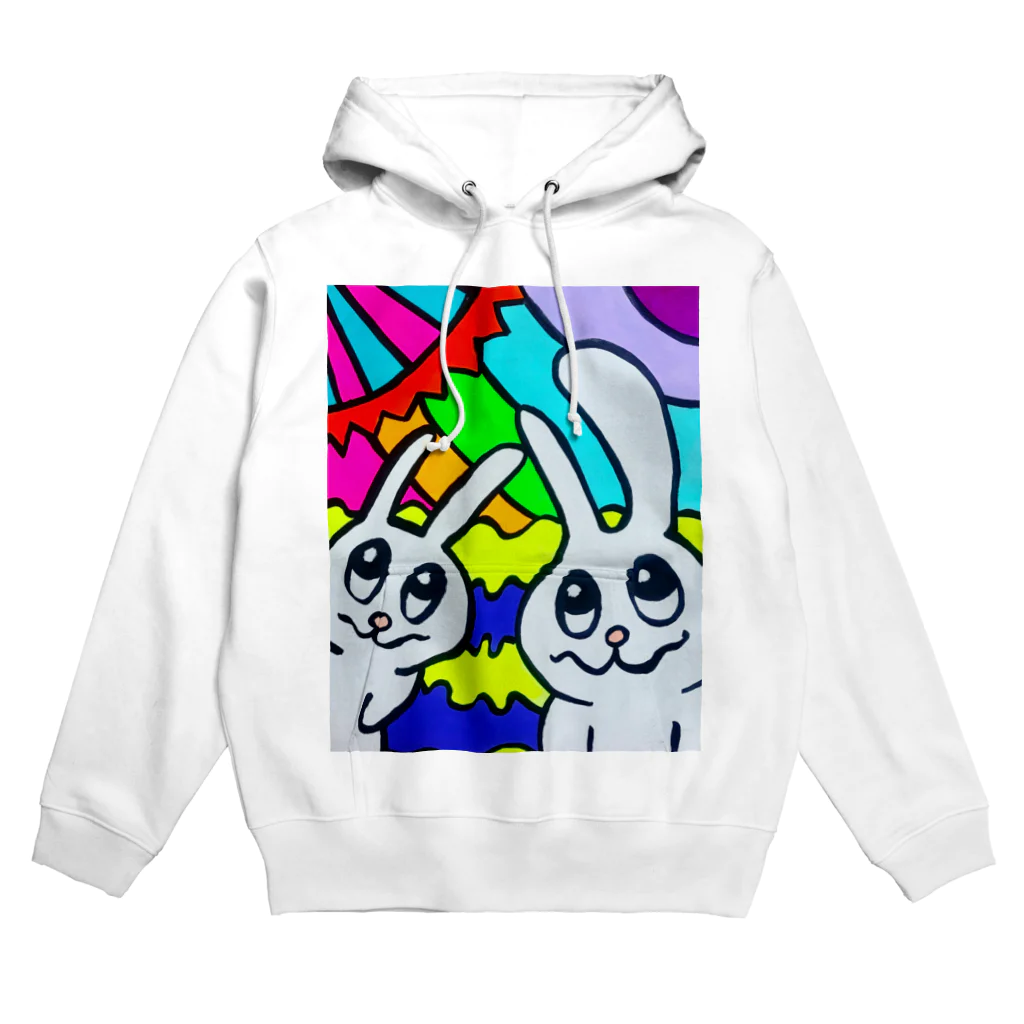 kura_shop🌈の虹うさぎカップル🌈🐇 Hoodie