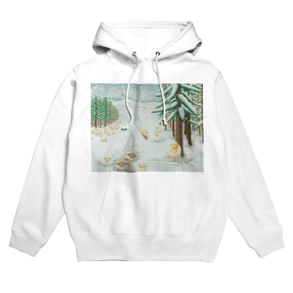 ひつじ好きのみそうギャラリーの羊雪季節 Hoodie