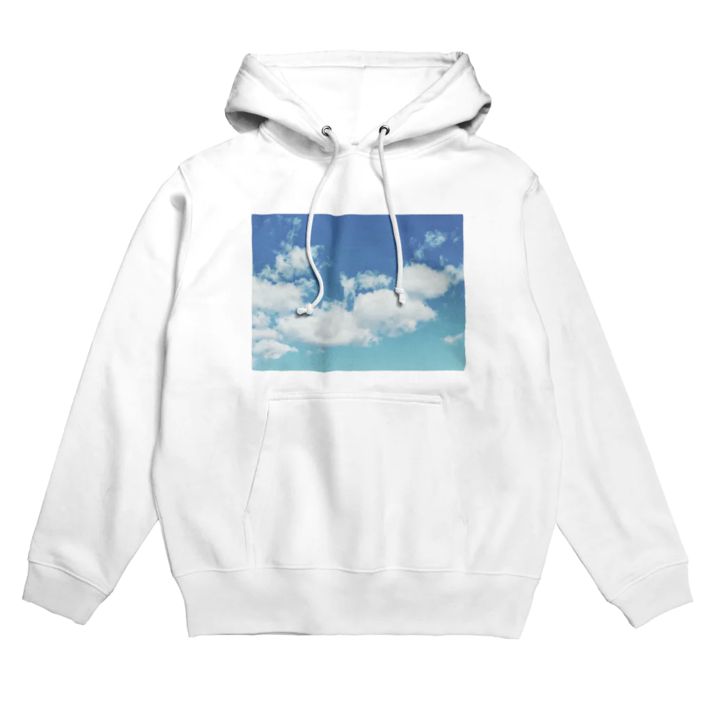 そら豆の気まぐれの青と白 Hoodie