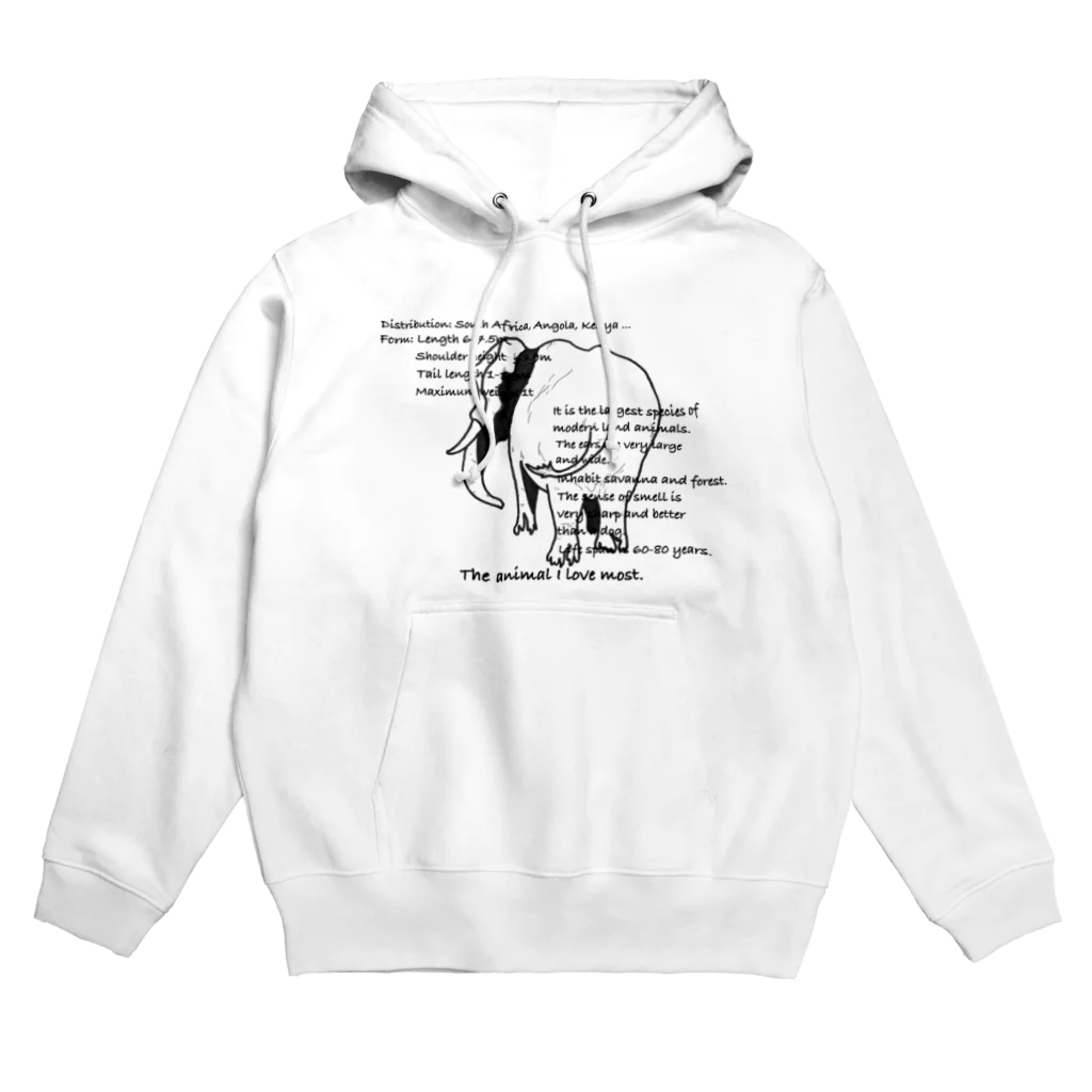 ふじさん。のdata Tシャツ（African elephant） Hoodie