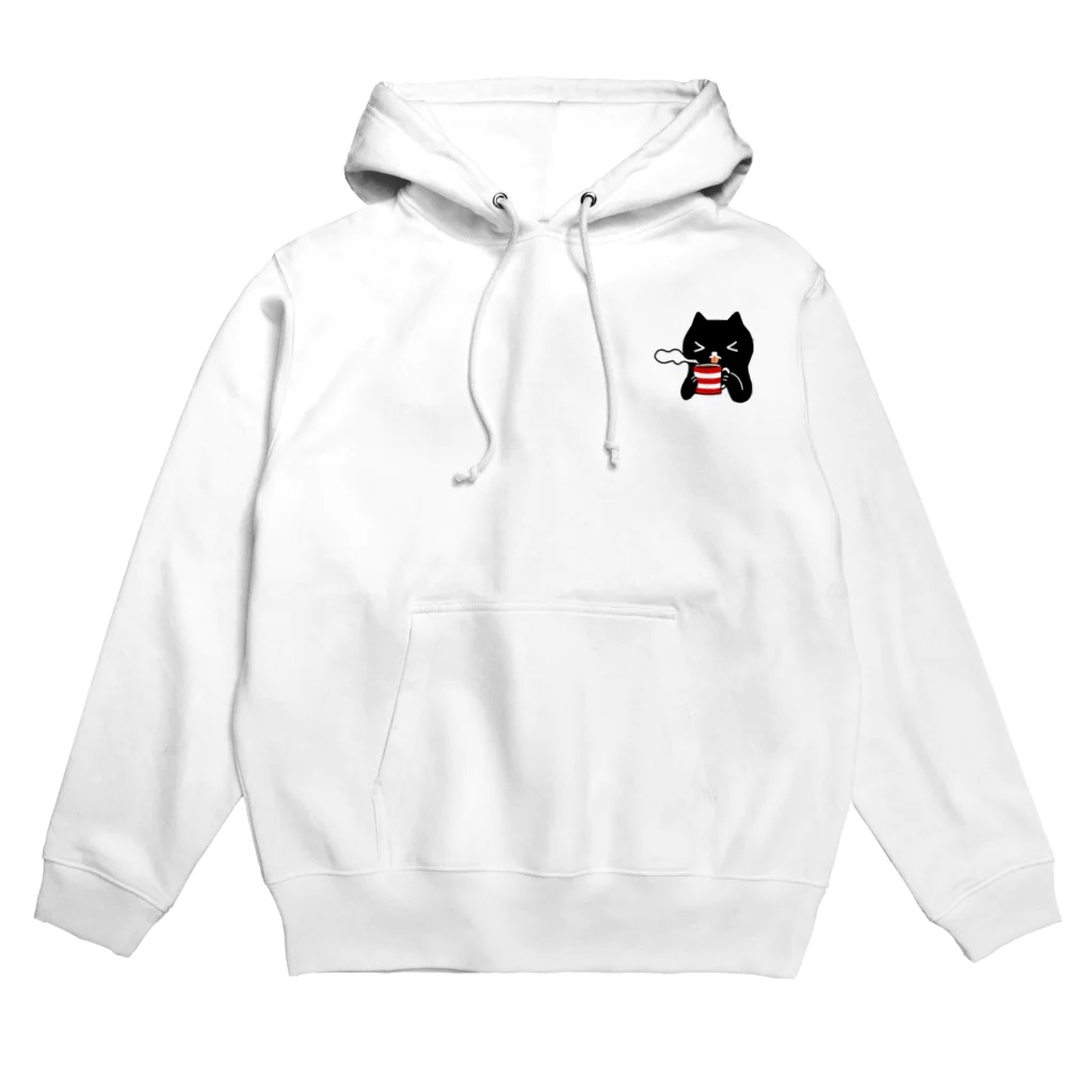 ヒヨッコ堂の猫舌クロねこ Hoodie